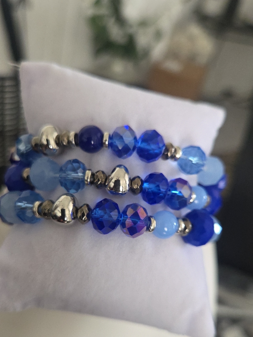 Paparazzi Stack Of Glass Blue Bracelet NWT
